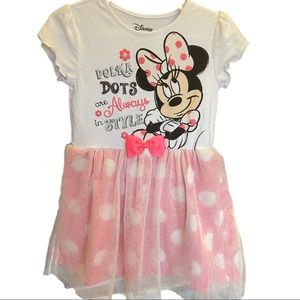 Disney, short sleeved dress with Minnie Mouse, “Polka dots are always in style”